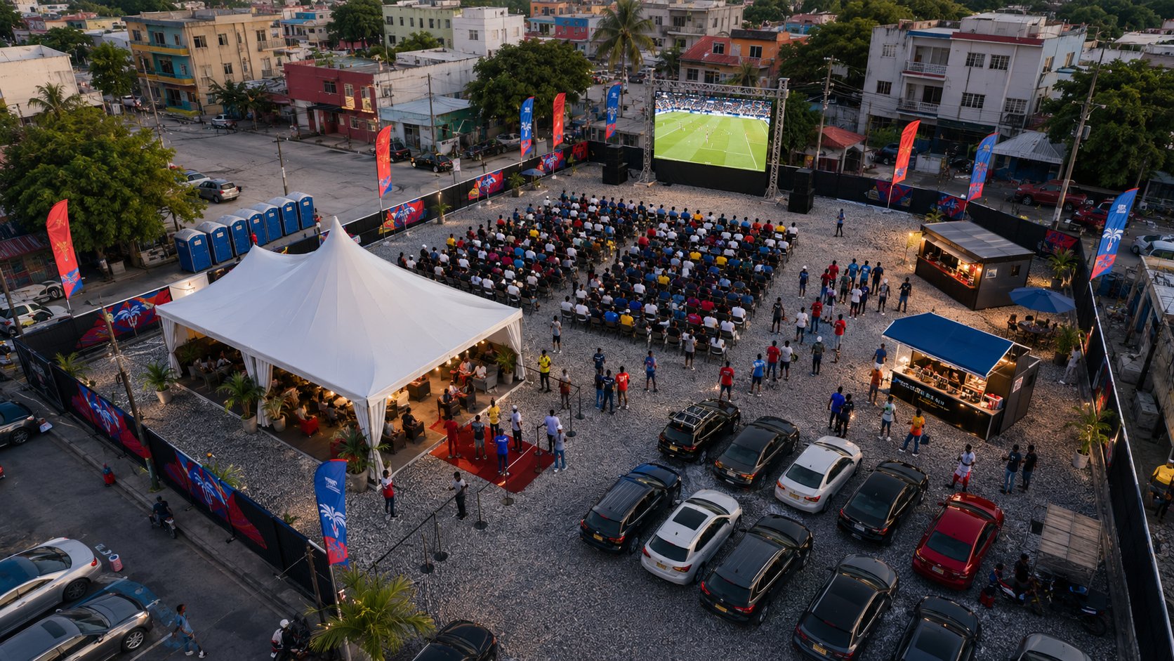 Vue aérienne de ANOVA Parc — espace événementiel à Puits-Blain, Port-au-Prince